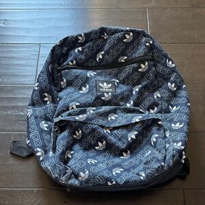 Adidas Navy and White Logo Backpack